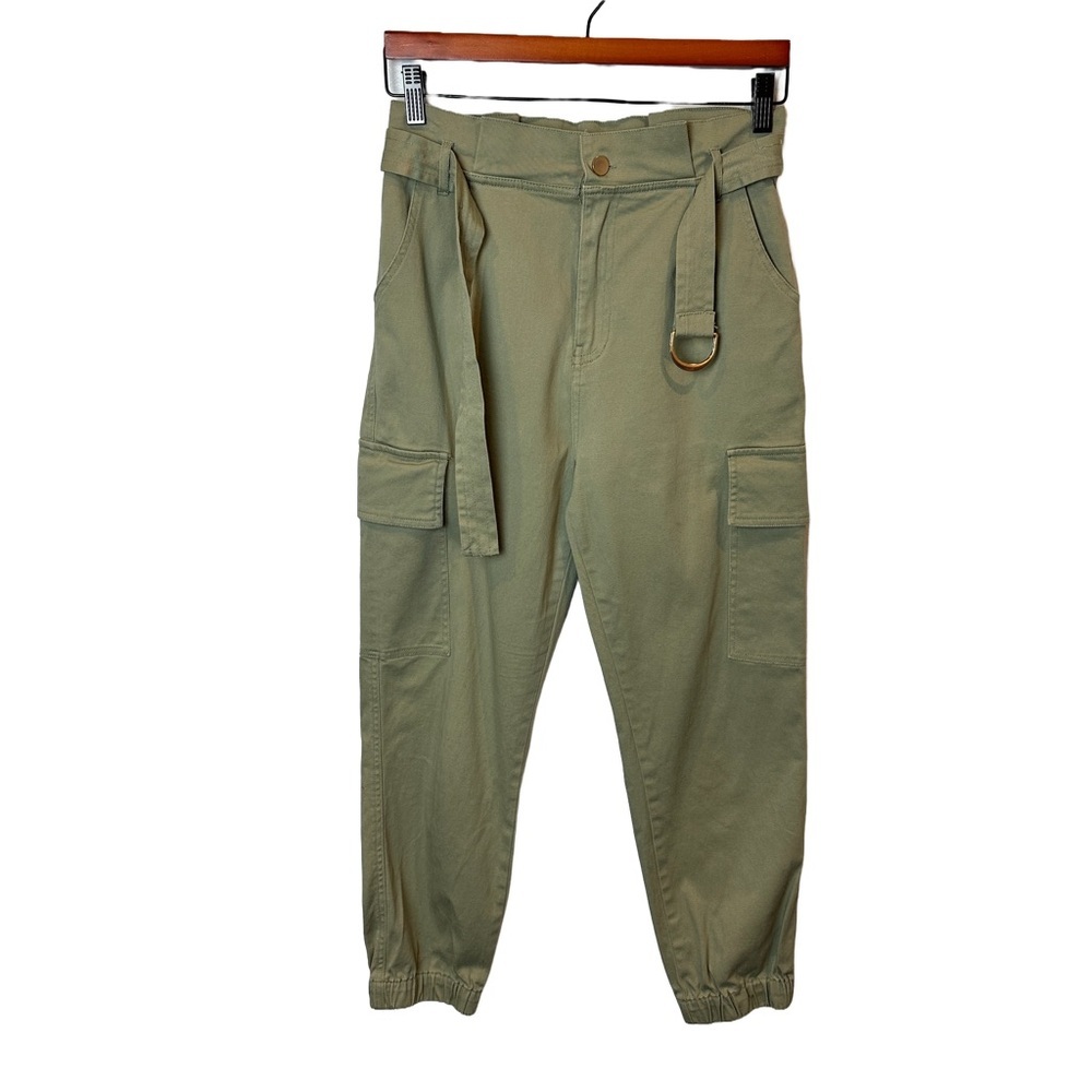 Mine Khaki Cargo Style Belted Pants M